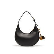 Black Round Hobo Bag With ST Accessories