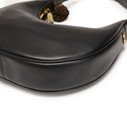 Black Round Hobo Bag With ST Accessories