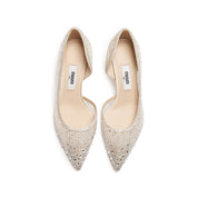 Ivory Crystal-Embellished Mesh D'Orsay Pumps