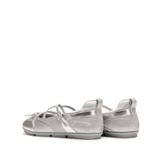 Grey Bow Patch Mary Jane Ballet Runners