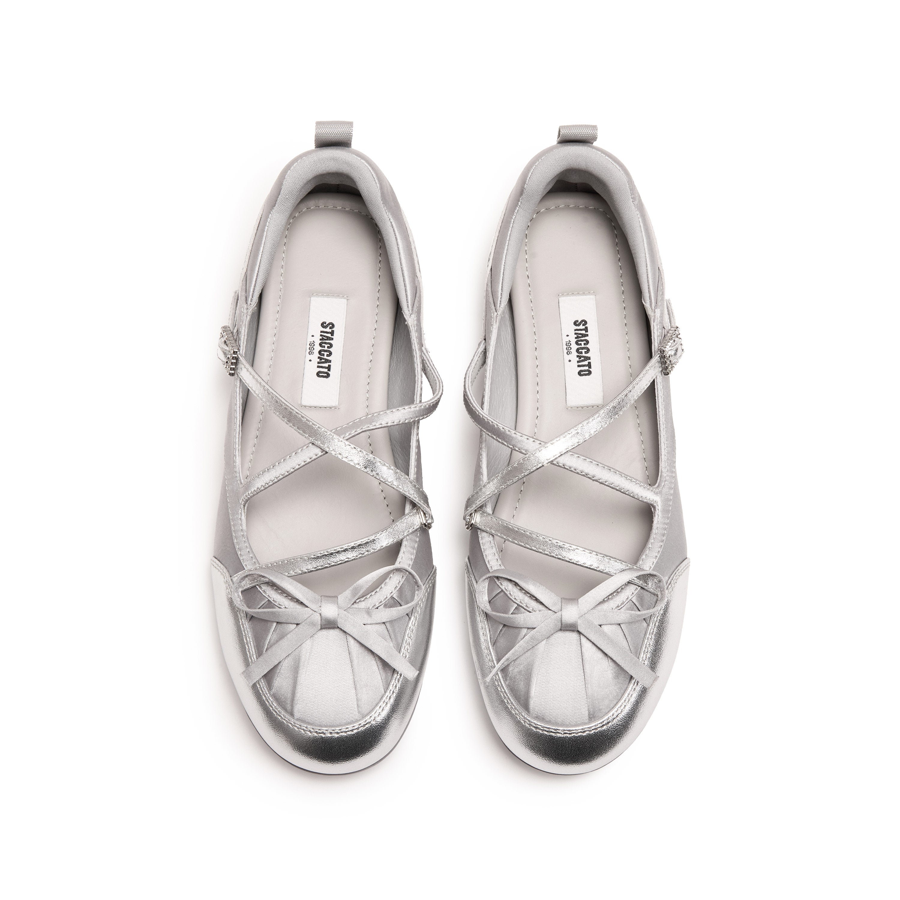 Grey Bow Patch Mary Jane Ballet Runners