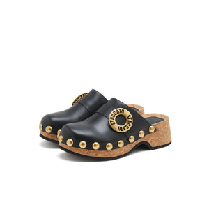 Black ST Studs Mule Corks