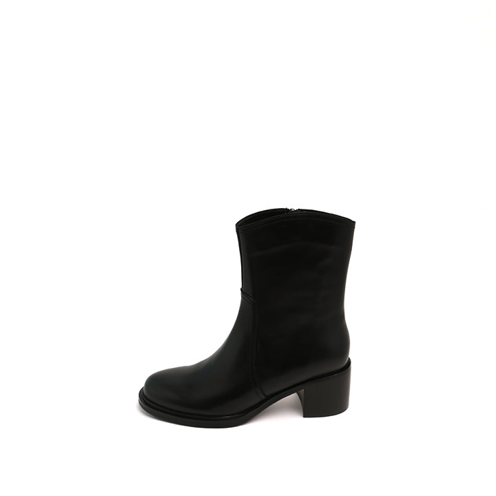 Black Elegant Leather Ankle Riding Boots