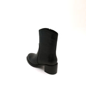 Black Elegant Leather Ankle Riding Boots