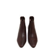 Rusty Brown Leather Ankle Heeled Boots