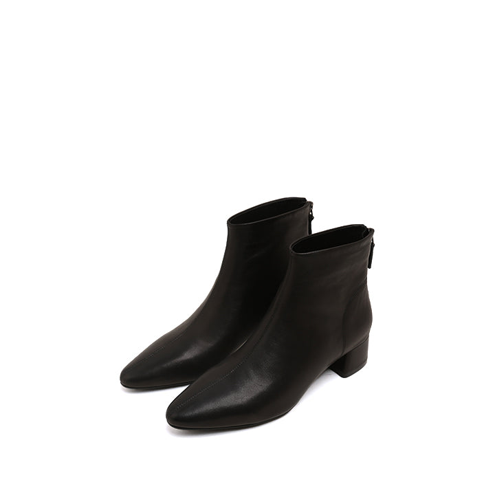 Black Sheep Leather Ankle Heeled Boots