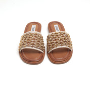 ST x INUOVO Beige Golden-ball Neo Netted Slide Sandals