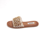 Load image into Gallery viewer, ST x INUOVO Beige Golden-ball Neo Netted Slide Sandals
