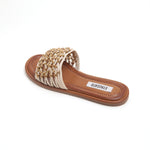 Load image into Gallery viewer, ST x INUOVO Beige Golden-ball Neo Netted Slide Sandals
