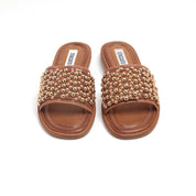 ST x INUOVO Brown Golden-ball Neo Netted Slide Sandals