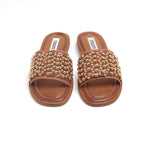 Load image into Gallery viewer, ST x INUOVO Brown Golden-ball Neo Netted Slide Sandals
