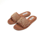 Load image into Gallery viewer, ST x INUOVO Brown Golden-ball Neo Netted Slide Sandals
