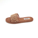 Load image into Gallery viewer, ST x INUOVO Brown Golden-ball Neo Netted Slide Sandals
