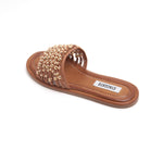 Load image into Gallery viewer, ST x INUOVO Brown Golden-ball Neo Netted Slide Sandals
