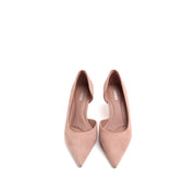 Pastel Suede Pointy D'Orsay Heeled Pumps