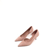 Pastel Suede Pointy D'Orsay Heeled Pumps