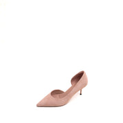 Pastel Suede Pointy D'Orsay Heeled Pumps