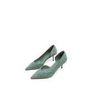 Mint Suede Pointy D'Orsay Heeled Pumps