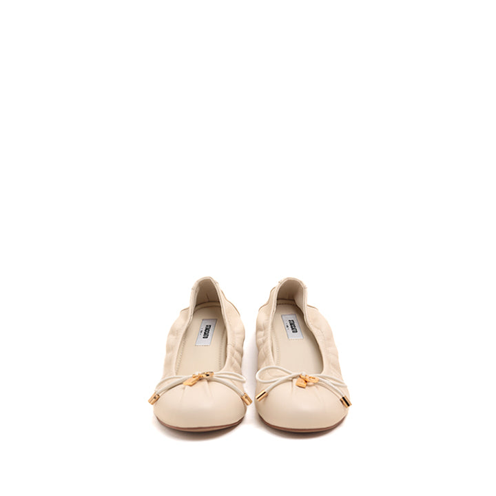 Brown Bow Accent Ballet Flats