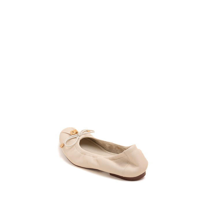 Brown Bow Accent Ballet Flats