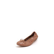 Beige Bow Accent Ballet Flats