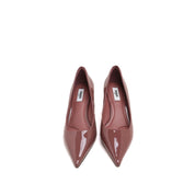 Dusty Rose Patent Pointed Heeled Pumps