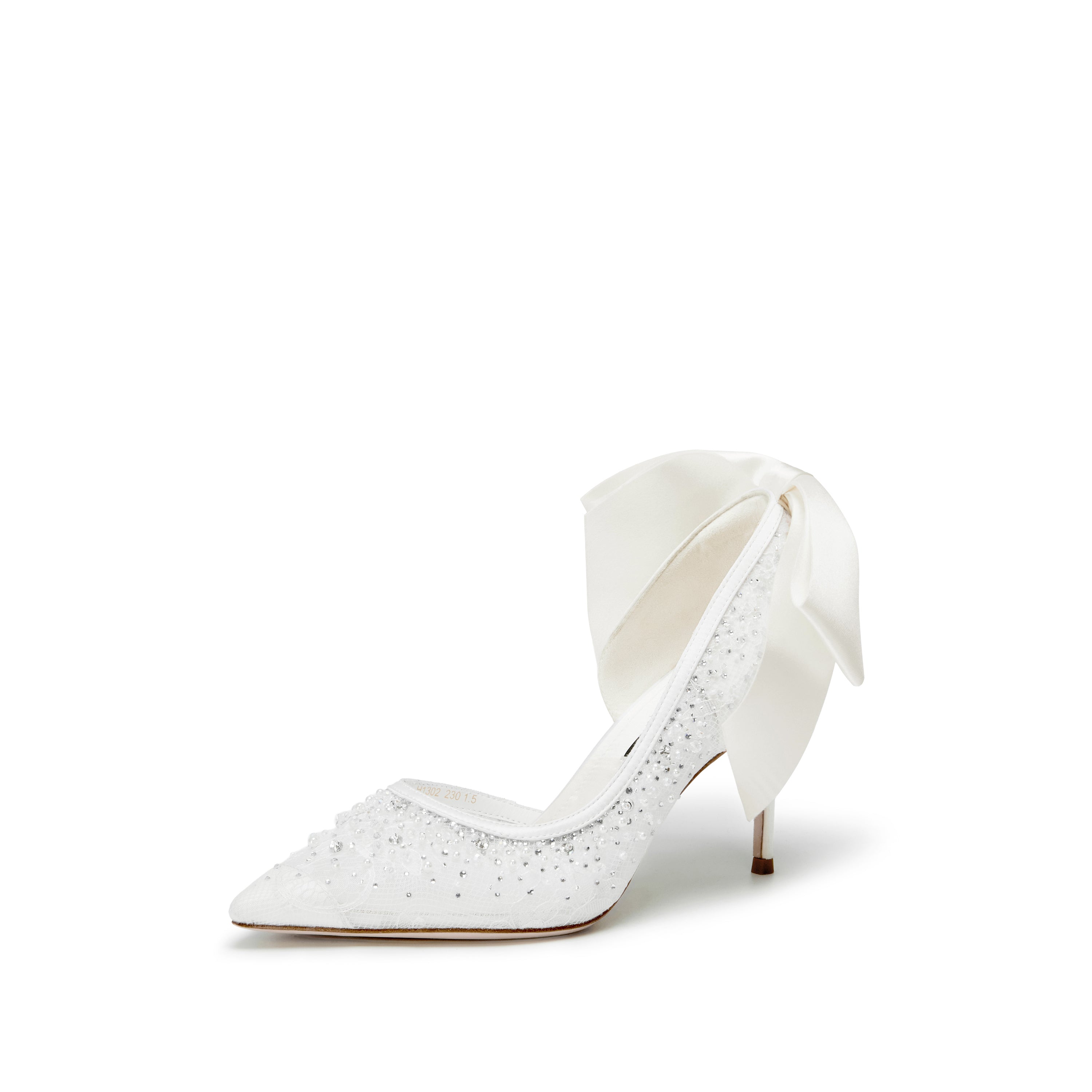 STACCATO × VERA WANG Crystal Embellished Satin Bow Pumps