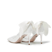 STACCATO × VERA WANG Crystal Embellished Satin Bow Pumps