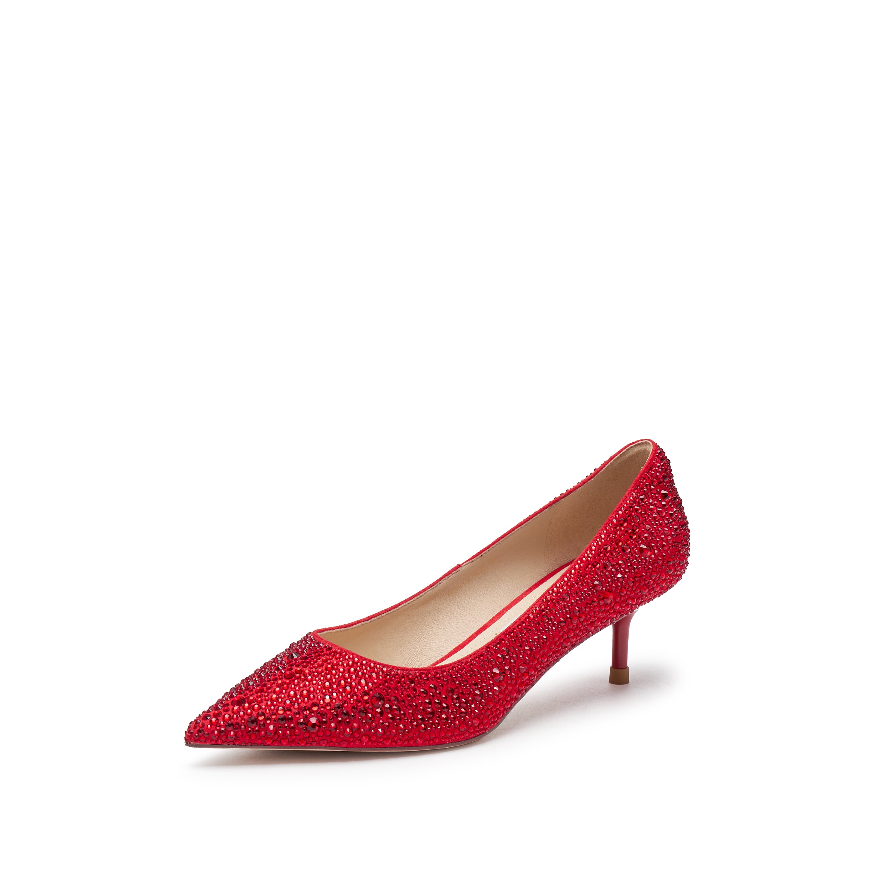 Red Crystal Covered Pointy Pumps