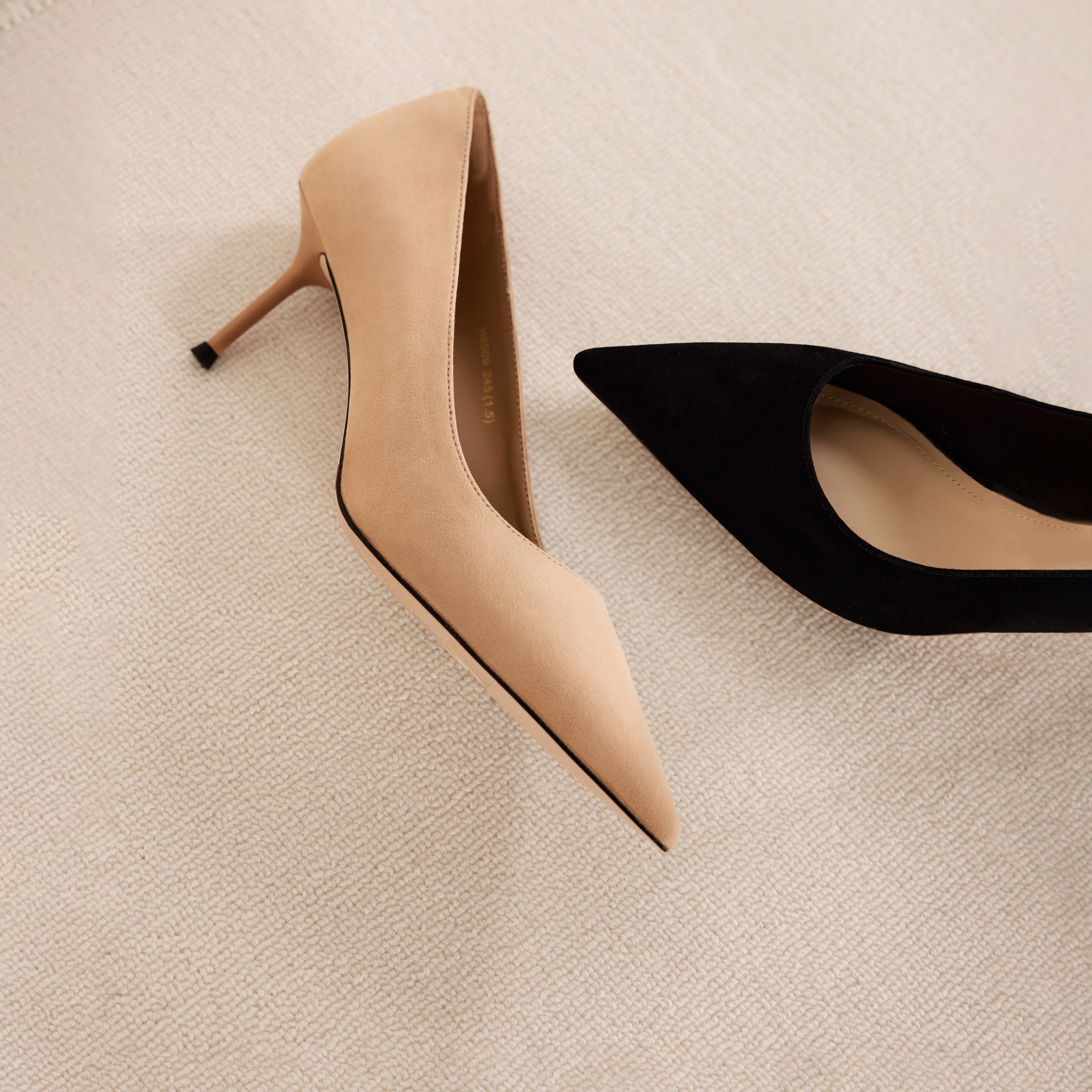 Suede Pointed Toe Stiletto Heel Pumps