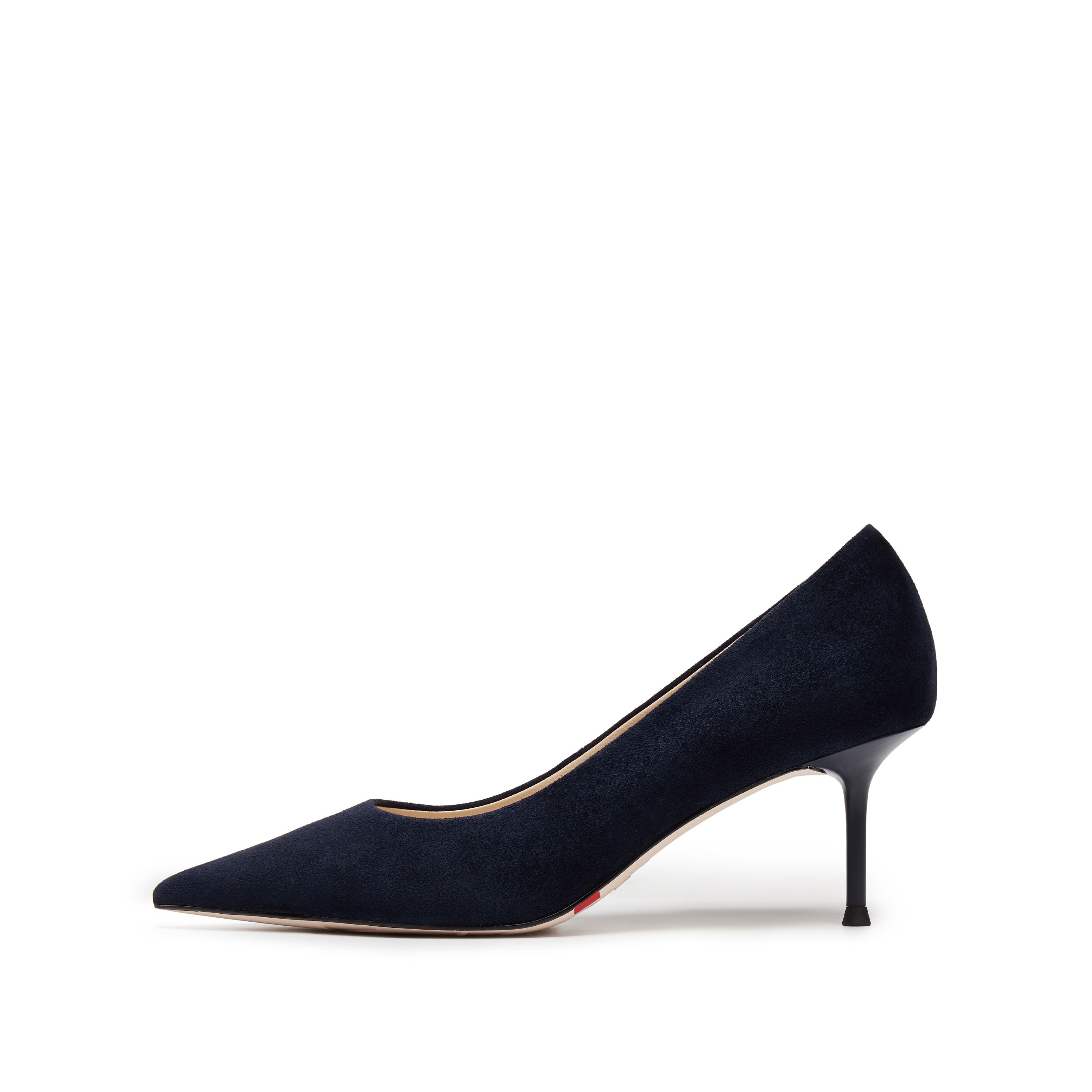 Deep Blue Suede Pointy Toe Heeled Pumps