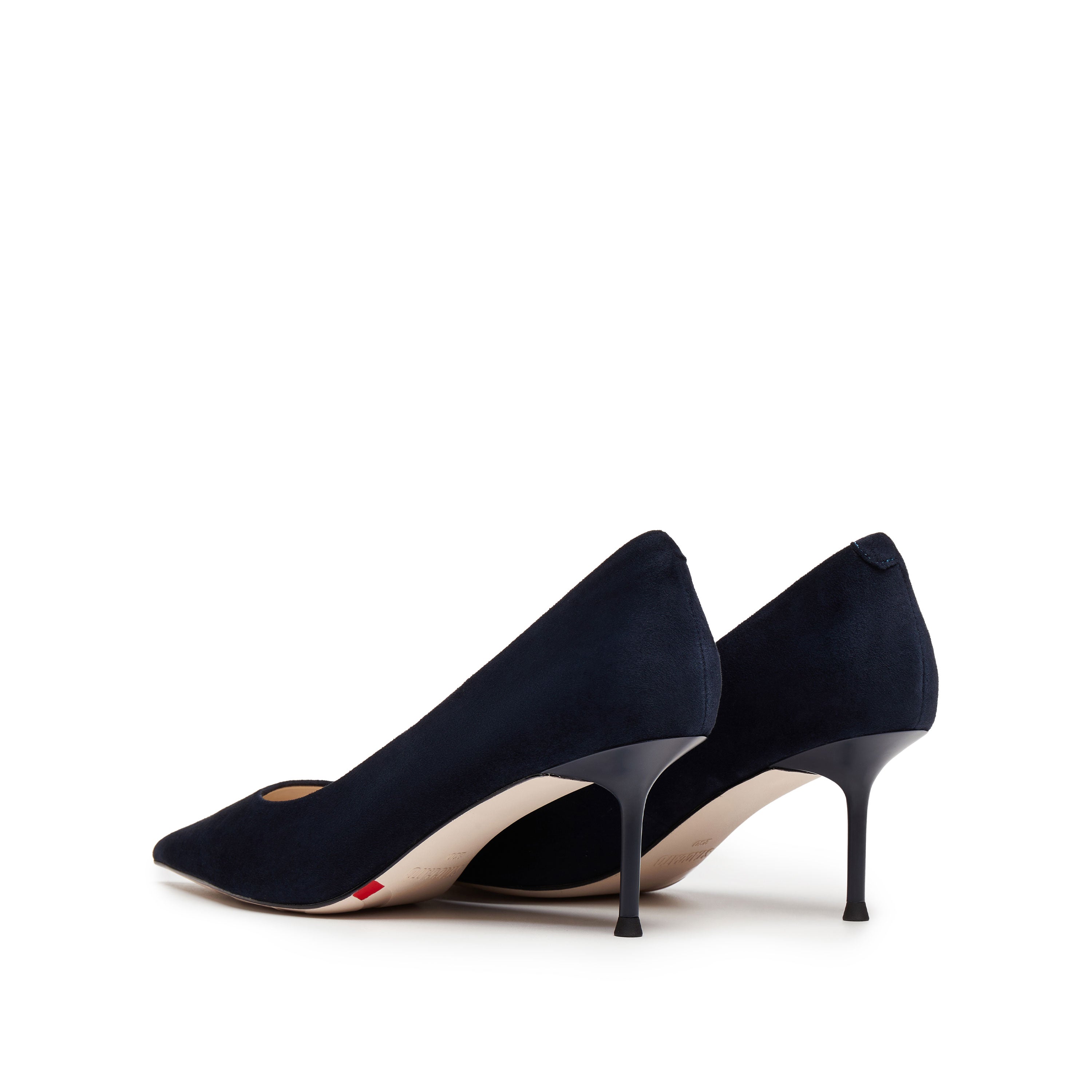 Deep Blue Suede Pointy Toe Heeled Pumps