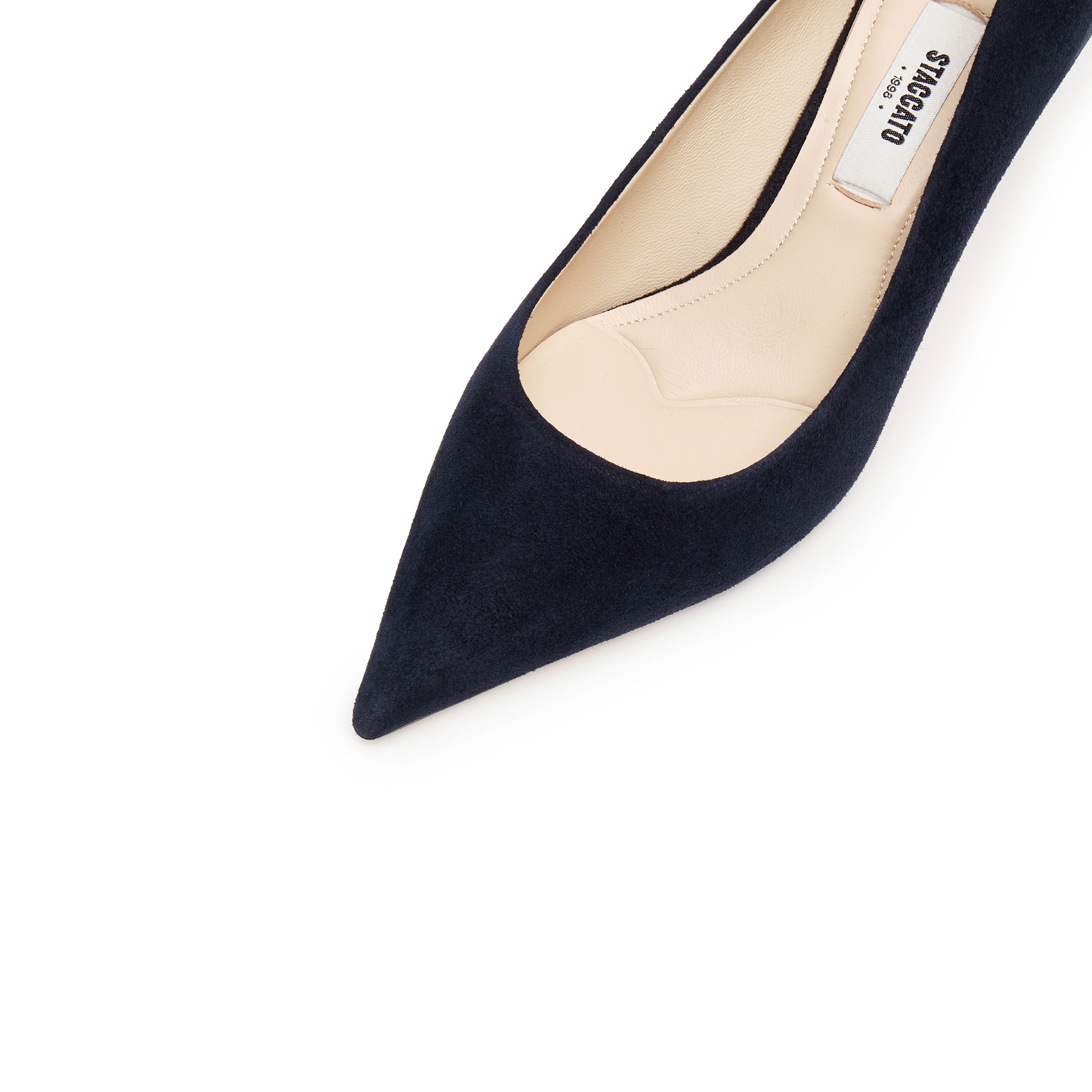 Deep Blue Suede Pointy Toe Heeled Pumps