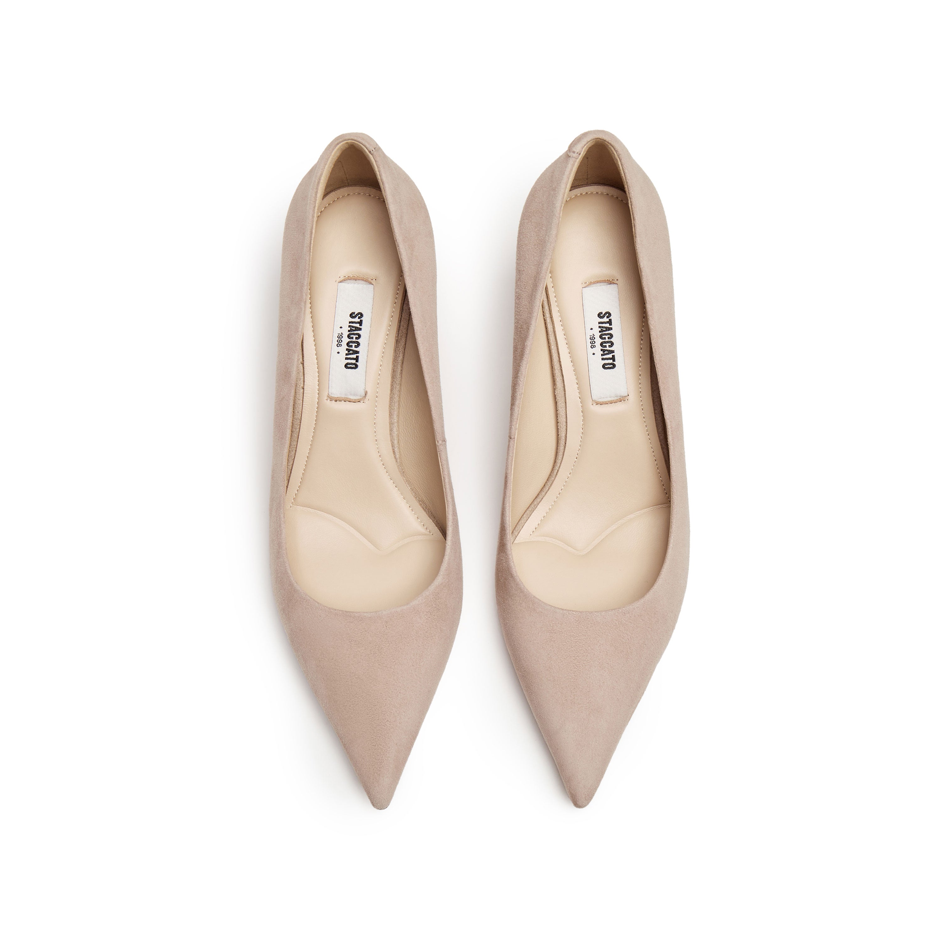 Light Grey Suede Pointy Toe Heeled Pumps