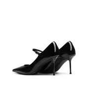 Black Patent Pointed Heeled Mary Janes