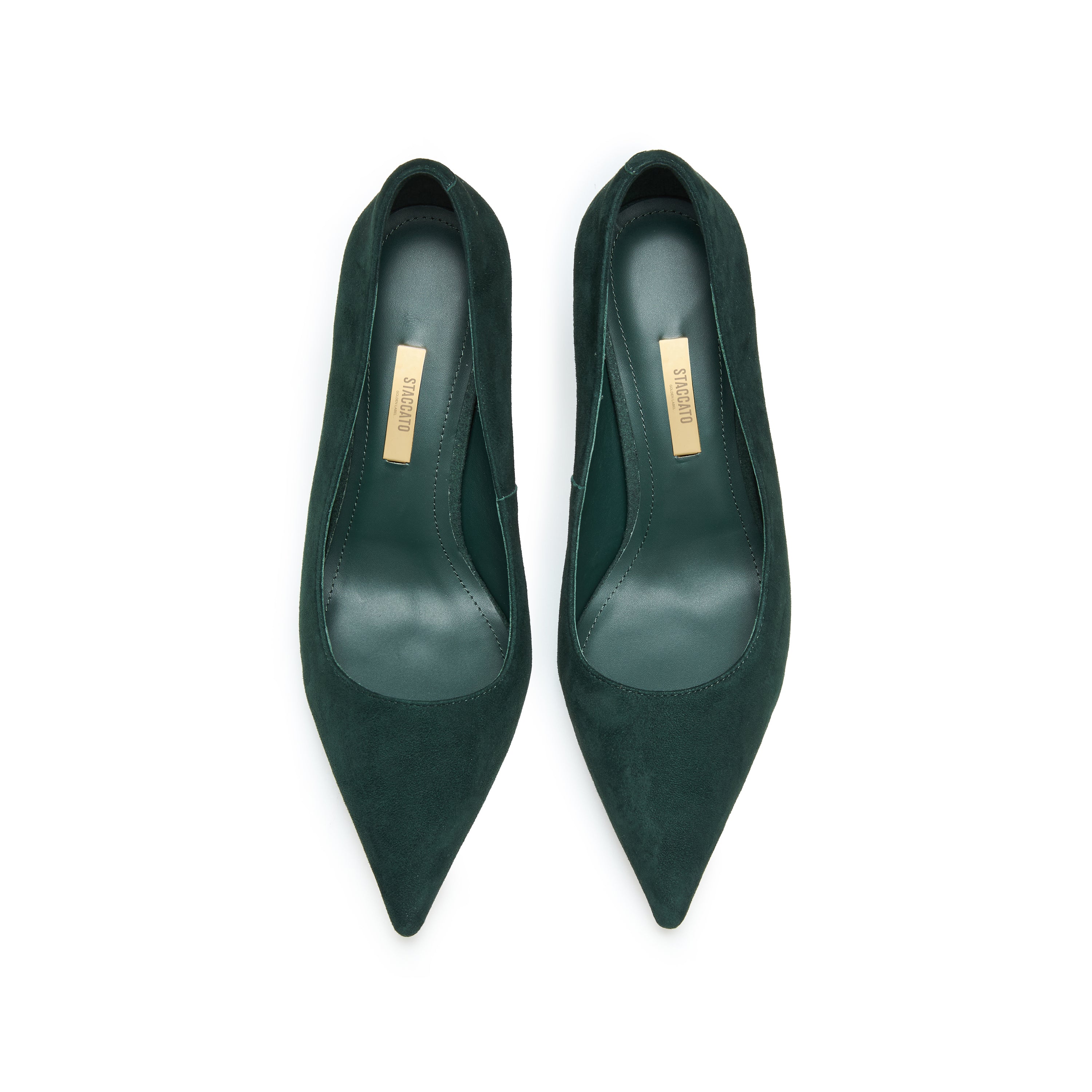 Green Suede Pointed Toe Stiletto Heel Pumps