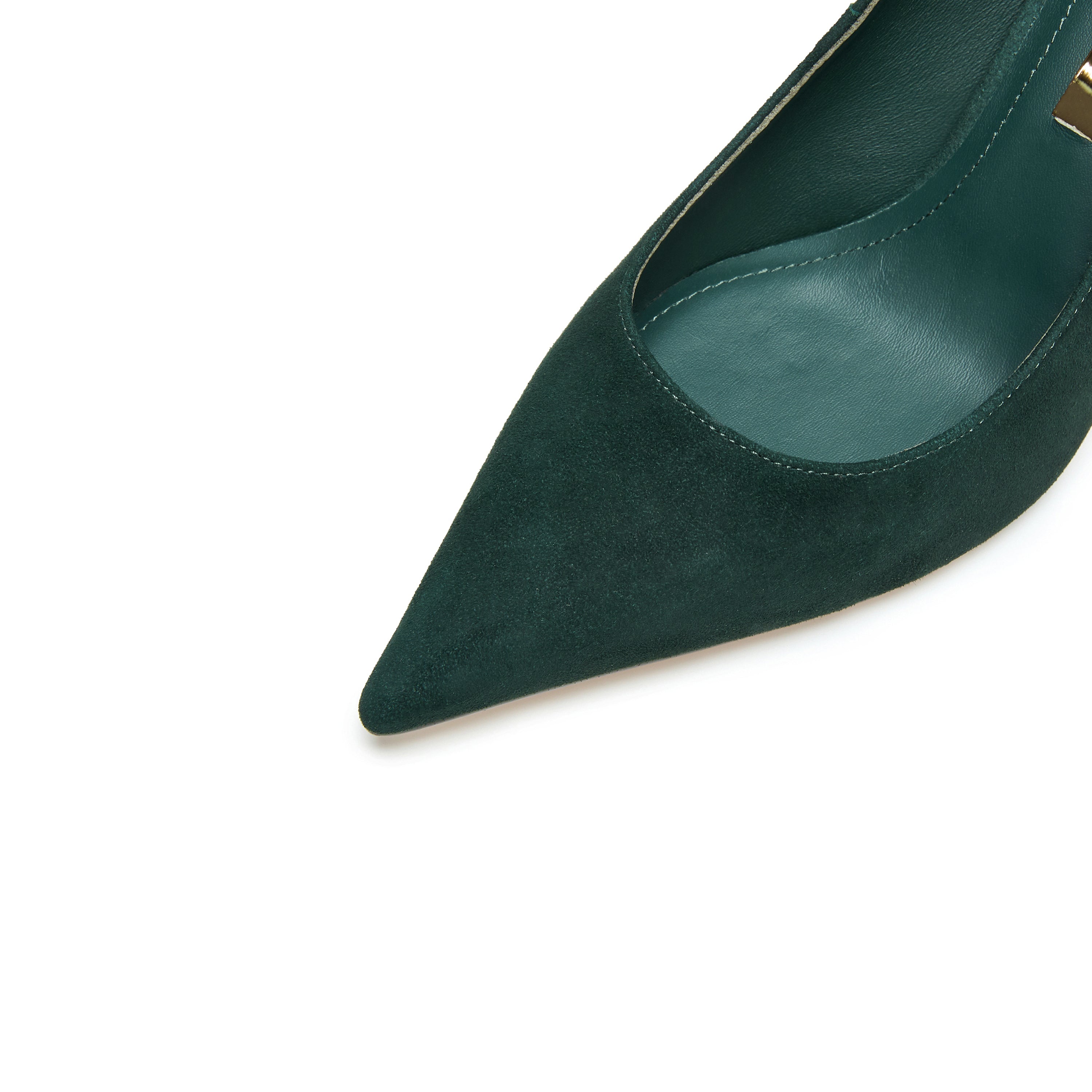 Green Suede Pointed Toe Stiletto Heel Pumps
