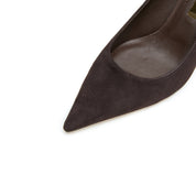 Brown Suede Pointed Toe Stiletto Heel Pumps