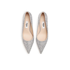 Silver Crystal Embellished Heeled Pumps