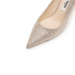 Load image into Gallery viewer, Light Gold Crystal Embellished Heeled Pumps
