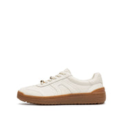 Beige Leather Glue Free Lace Up Runners