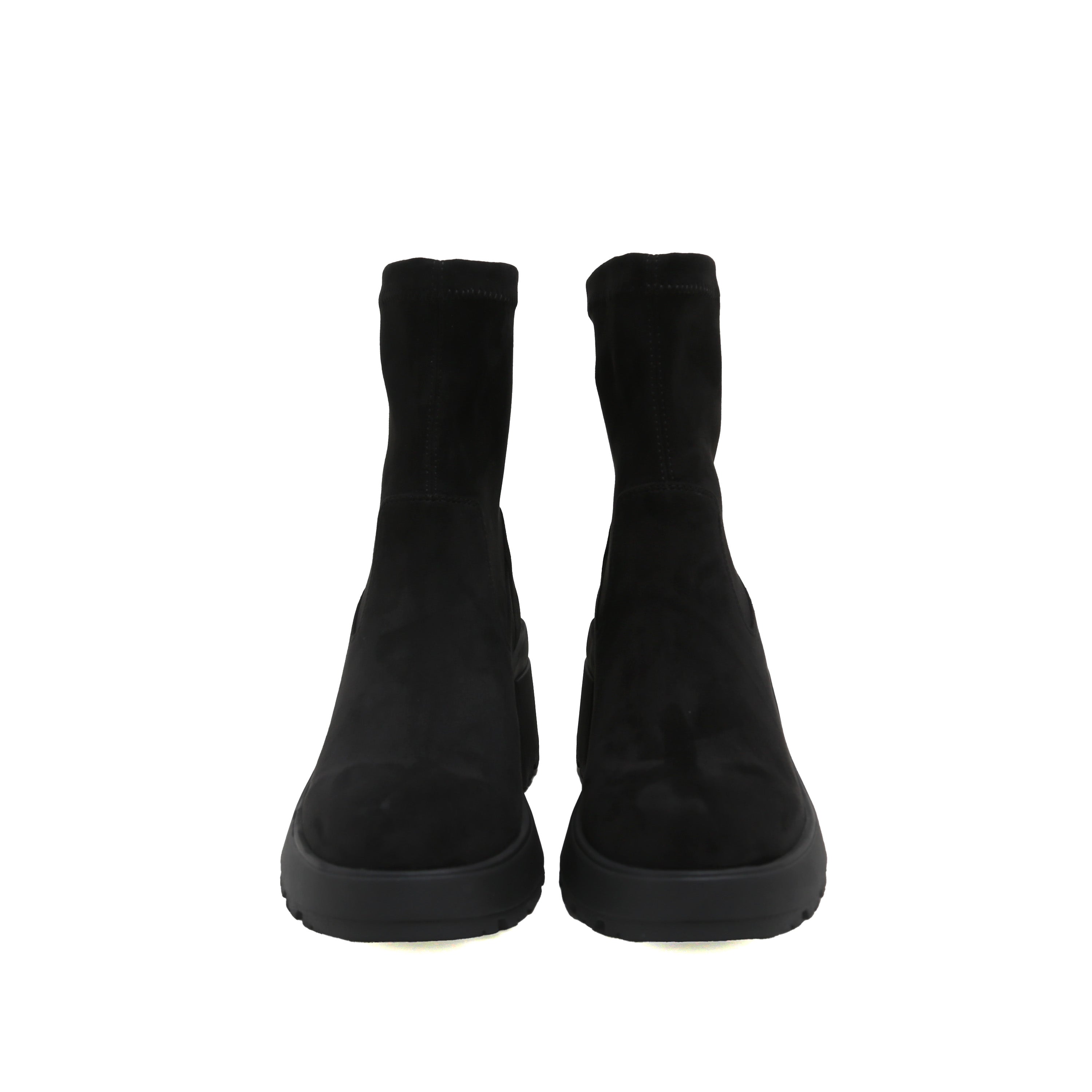 Black Stretch Silk Ankle Boots