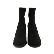 Black Suede Platform Stretch Block Heel Sock Boots