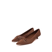 Pony Hair Bow Pointed Kitten Heels