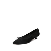 Pony Hair Bow Pointed Kitten Heels
