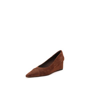 Brown Suede Wedge Pumps