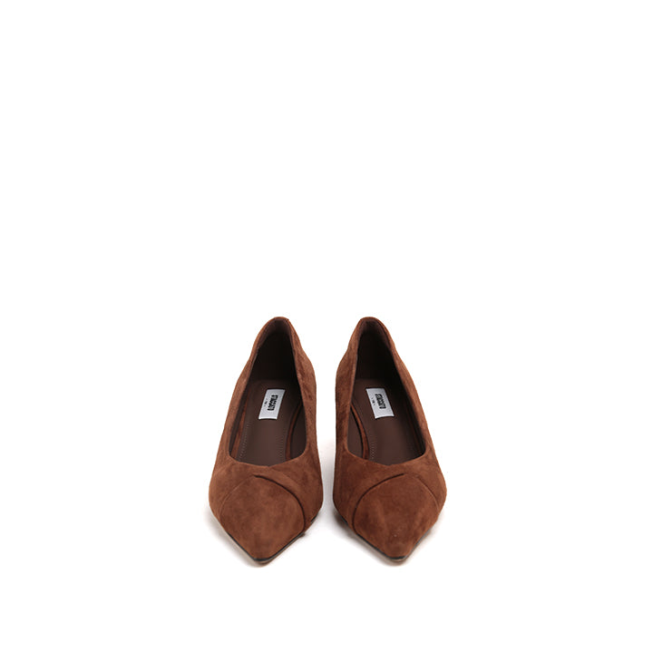 Brown Suede Wedge Pumps
