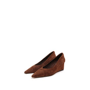 Brown Suede Wedge Pumps
