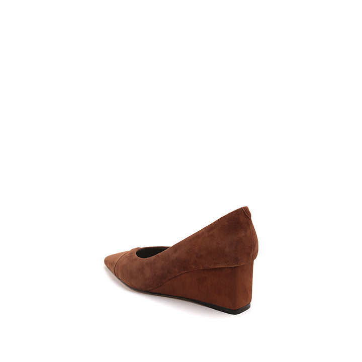 Brown Suede Wedge Pumps