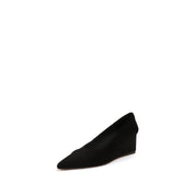 Black Suede Wedge Pumps